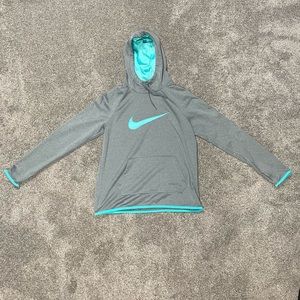 Nike women’s medium dri-fit grey and teal hoodie